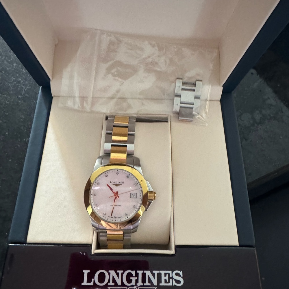 Longines Two-Tone Watch with White Dial